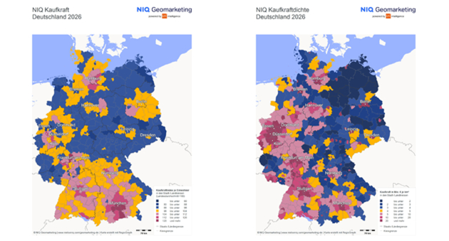 Kaufkraft steigt 2026 deutlich, Regionen entwickeln sich unterschiedlich - Quelle: NIQ